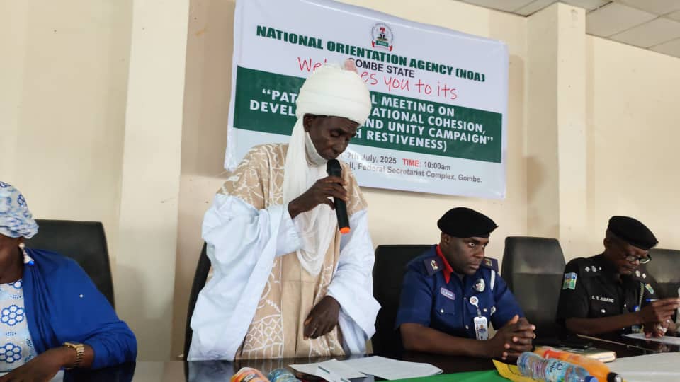 Gombe Govt Backs NOA’s Campaign Against Youth Restiveness, Promote National Unity
